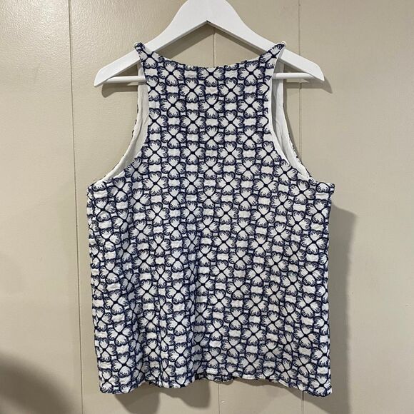 Miami Blue White Embroidered Sleeveless Tank Top Women’s Small - Picture 2 of 7